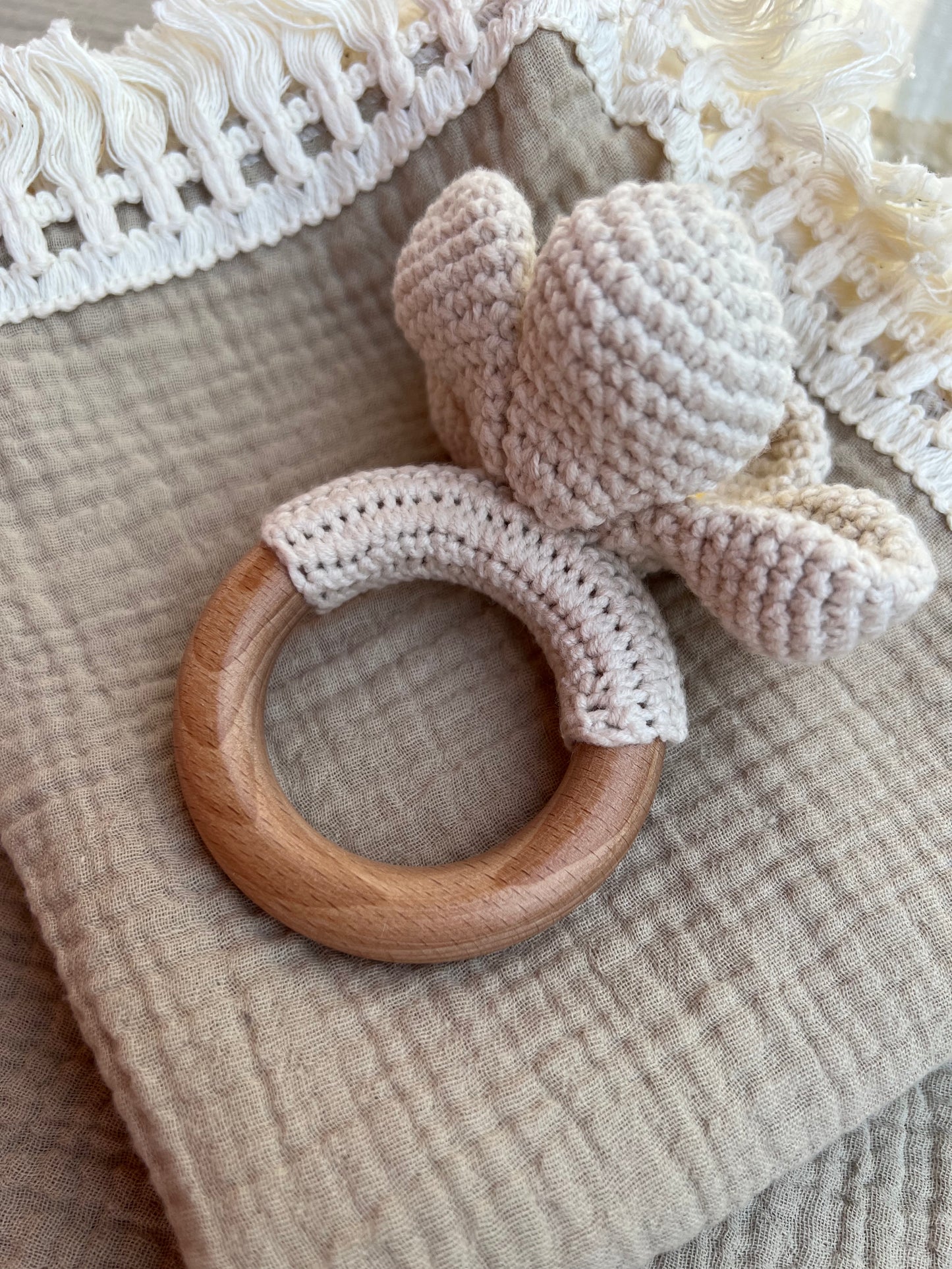 flower child baby rattle