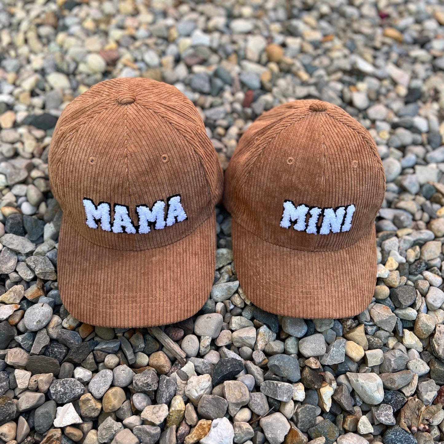 mama & mini matching hats in minty cord - Little Moon Baby Market