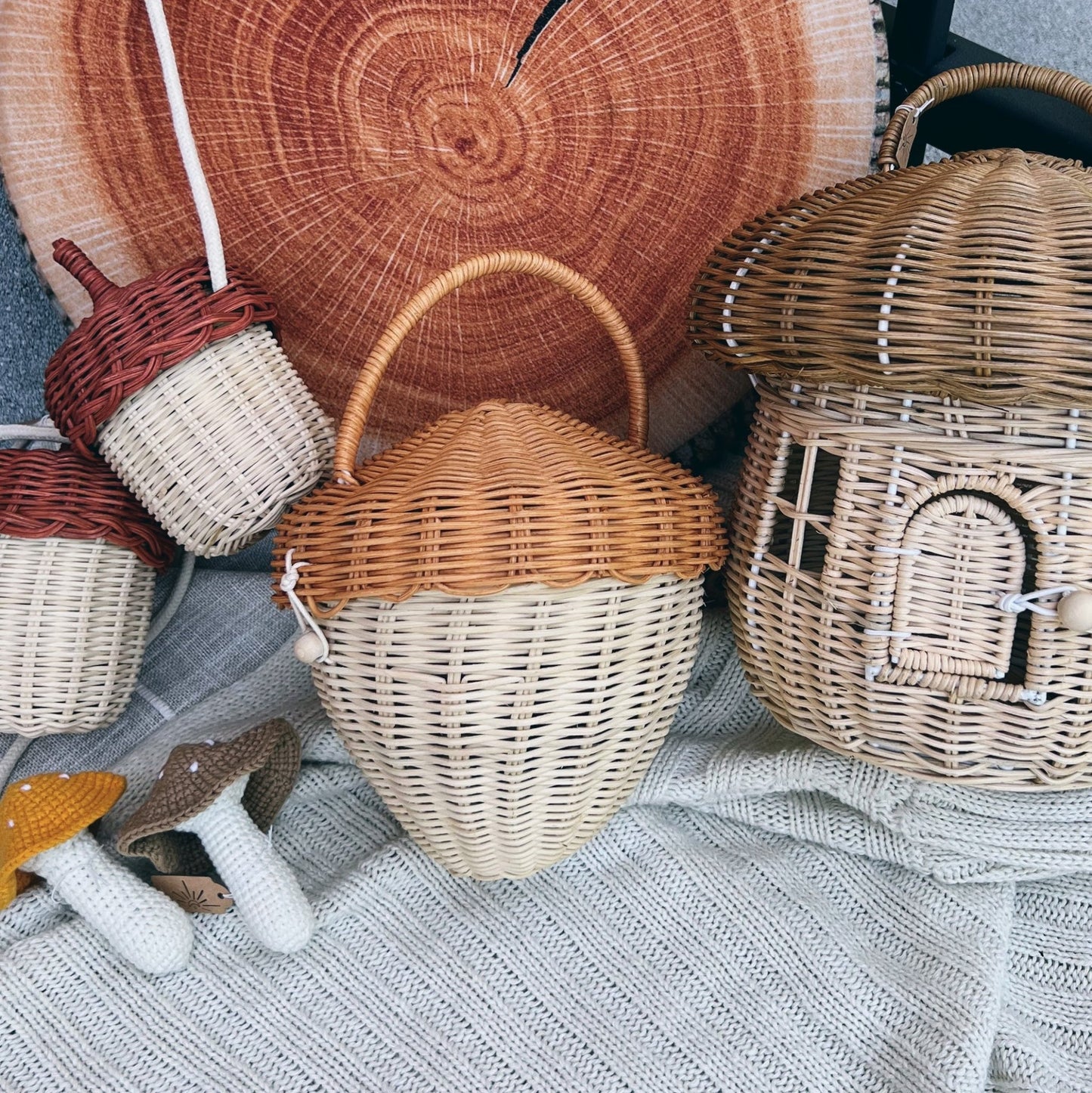 mushroom basket - Little Moon Baby Market