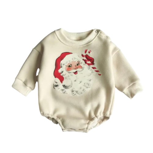 santa baby bubble romper - Little Moon Baby Market