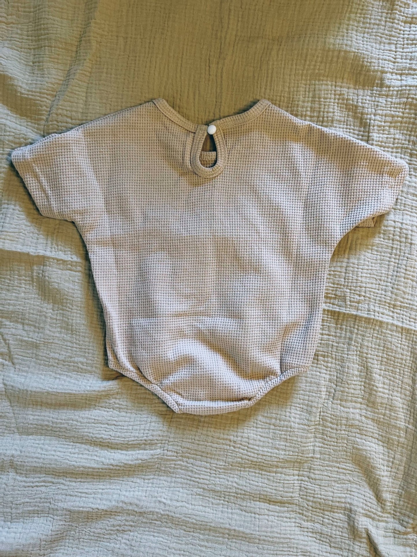teddy bear waffle knit bubble romper - Little Moon Baby Market