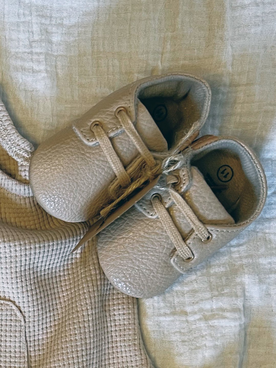 vegan leather baby booties - Little Moon Baby Market