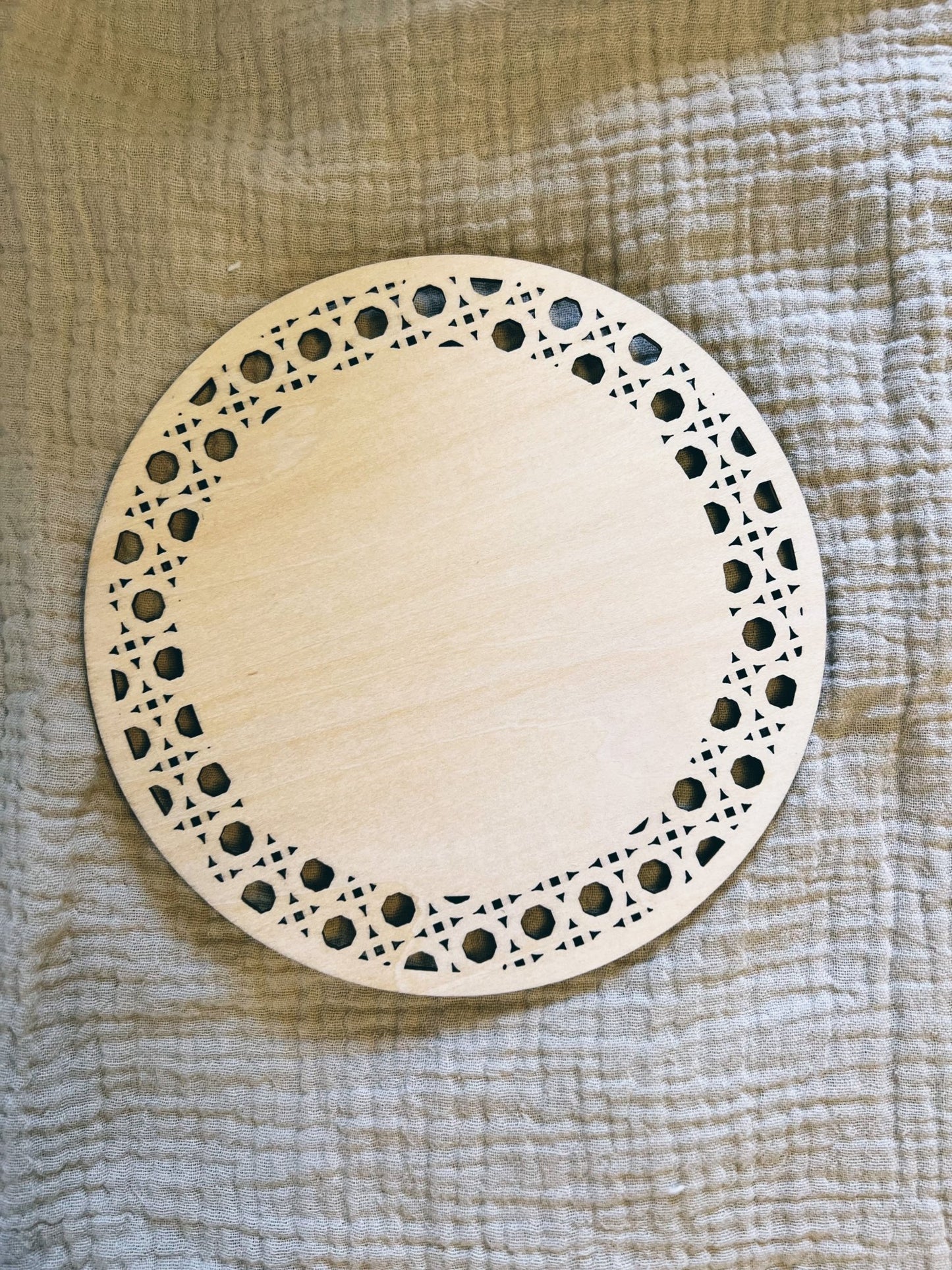 wooden birth announcement disc - Little Moon Baby Market