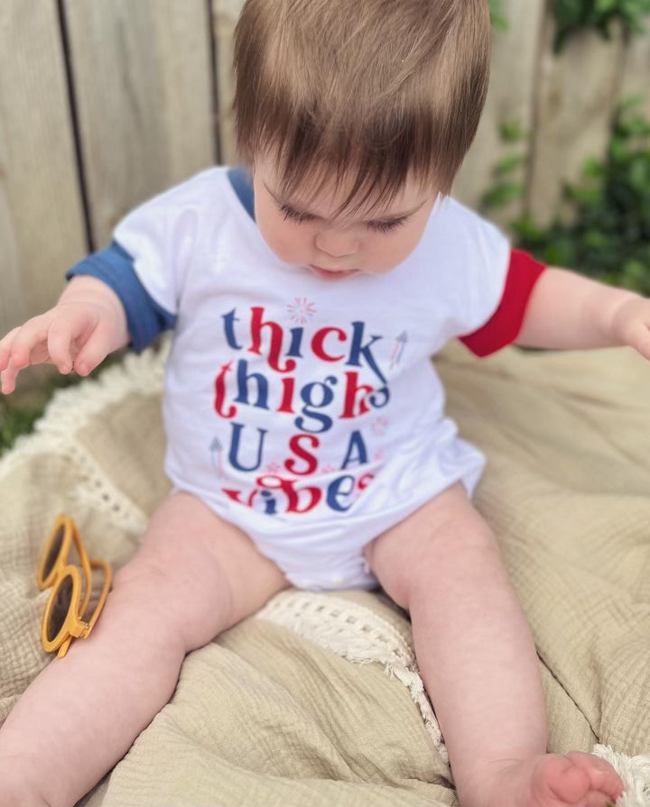 thick thighs // USA vibes onesie