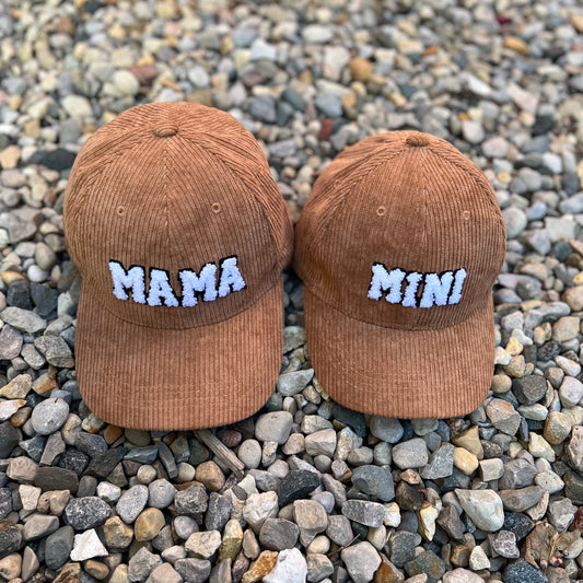 mama & mini matching hats in brown cord