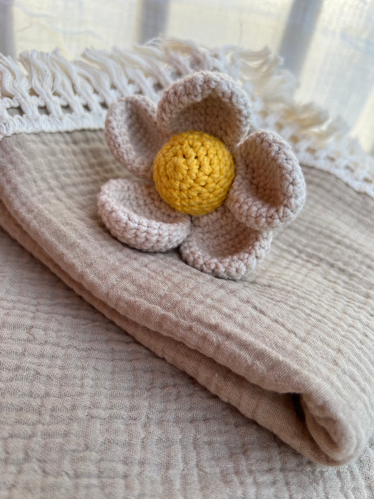 flower child baby rattle