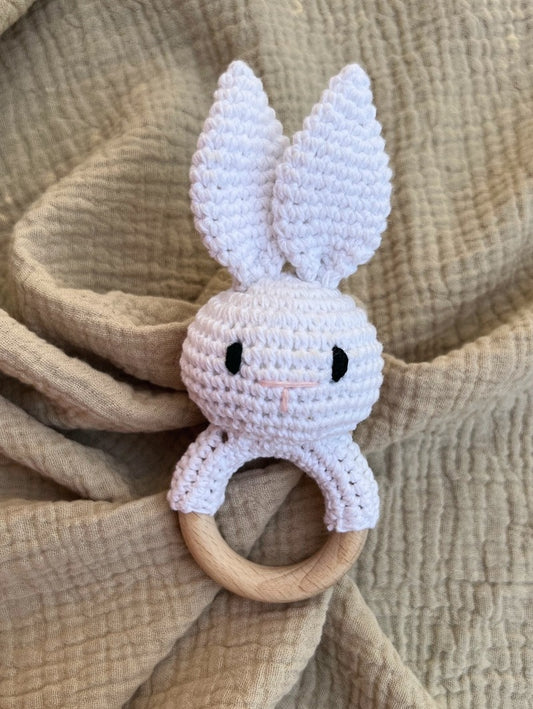 bun bun crochet baby rattle - Little Moon Baby Market