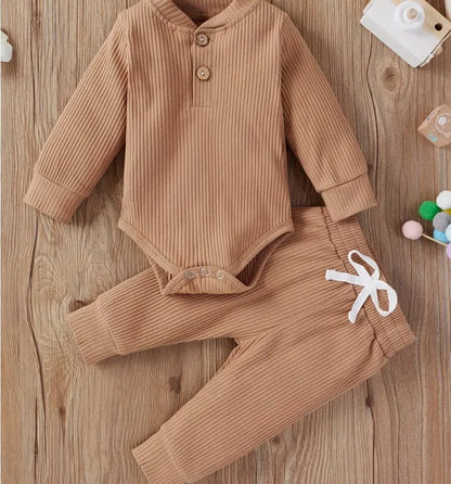 camel ribbed everyday set - Little Moon Baby Market