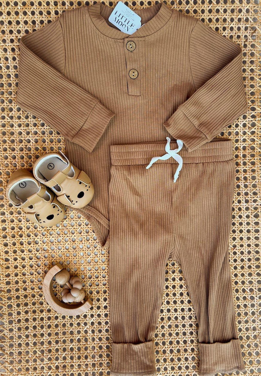 camel ribbed everyday set - Little Moon Baby Market