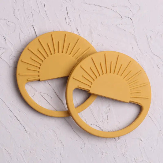 here comes the sun silicon teether - Little Moon Baby Market