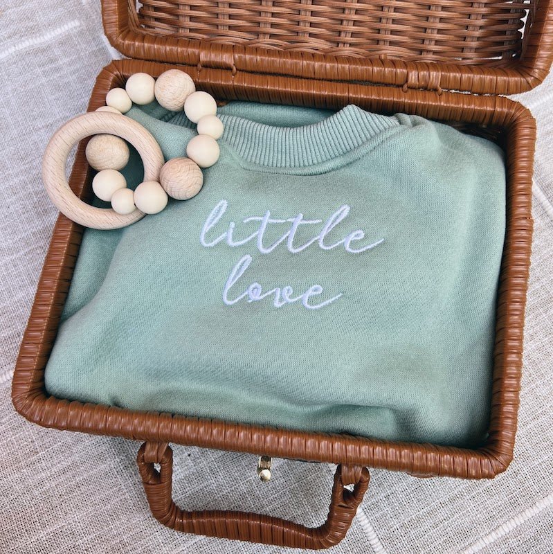 little love romper in pistachio - Little Moon Baby Market