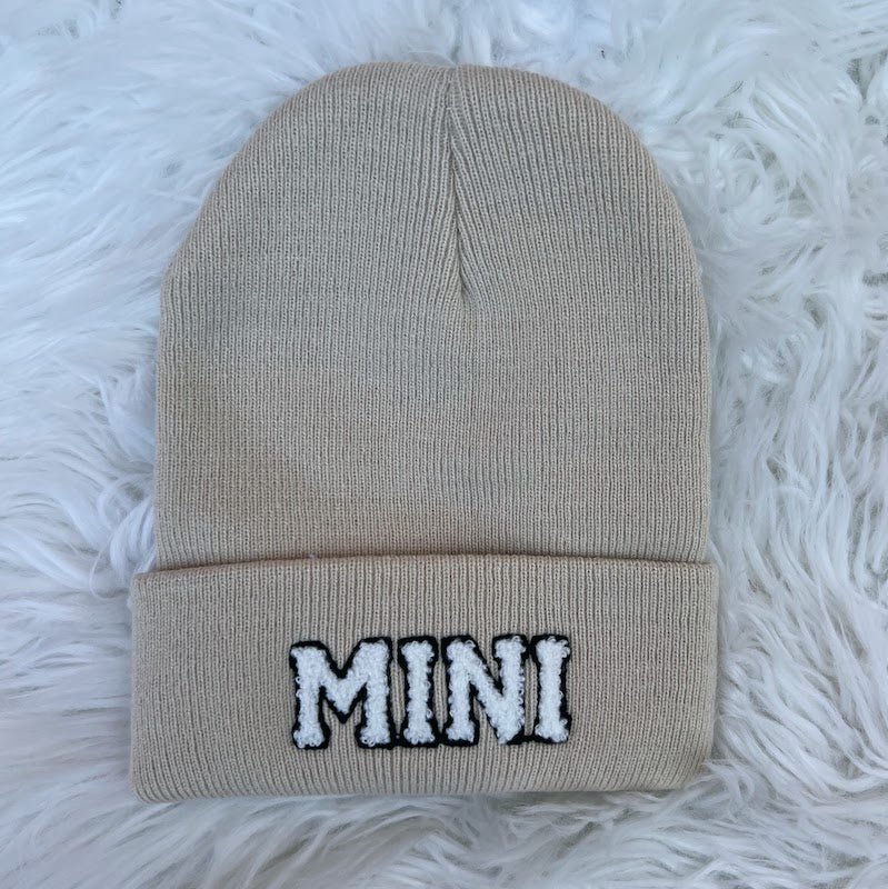 mama & mini matching beanies in cream - Little Moon Baby Market