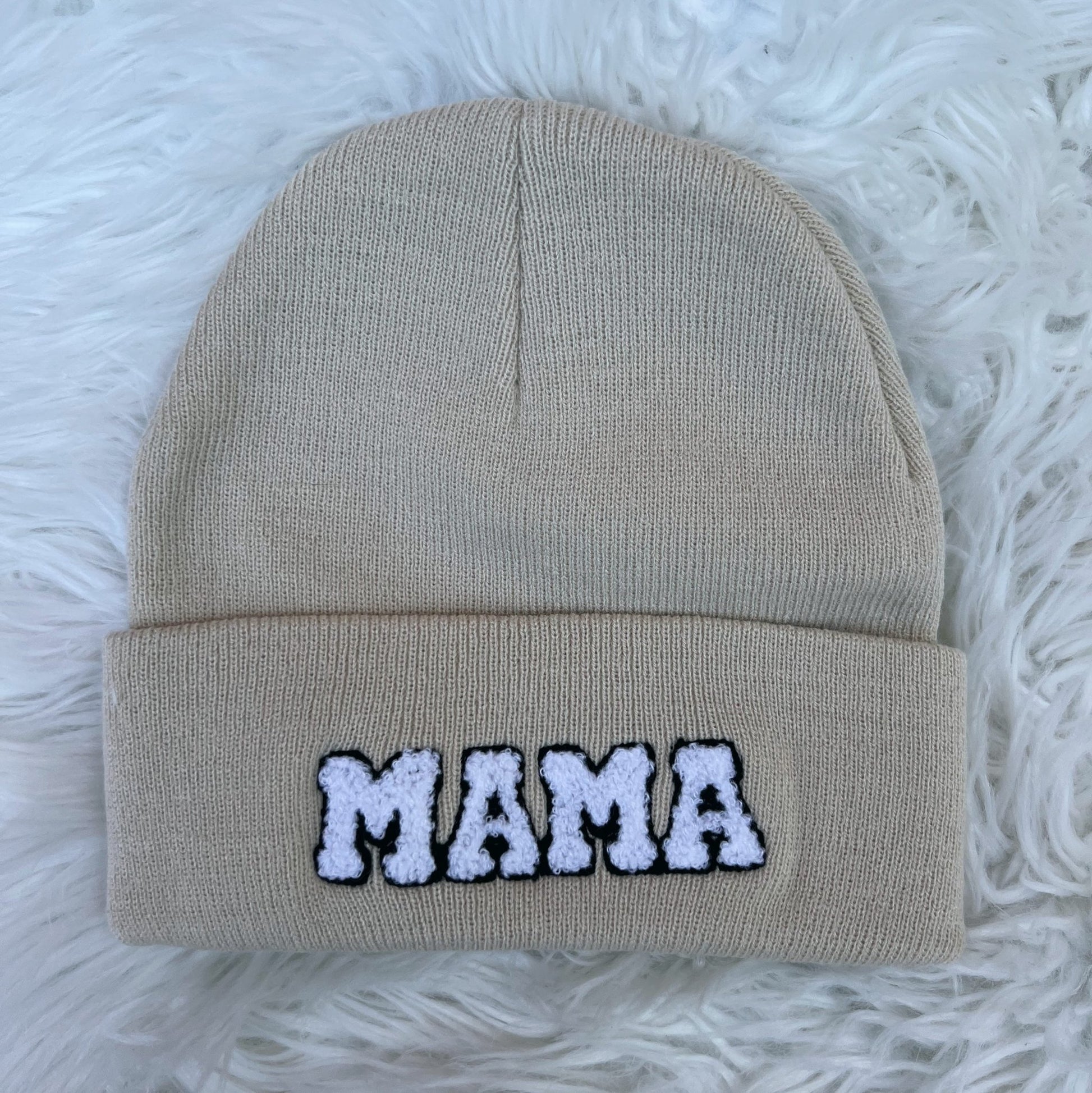 mama & mini matching beanies in cream - Little Moon Baby Market