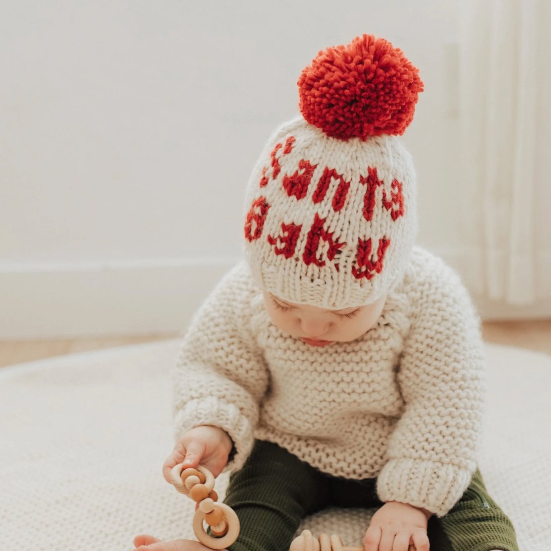 santa baby pom hat - Little Moon Baby Market