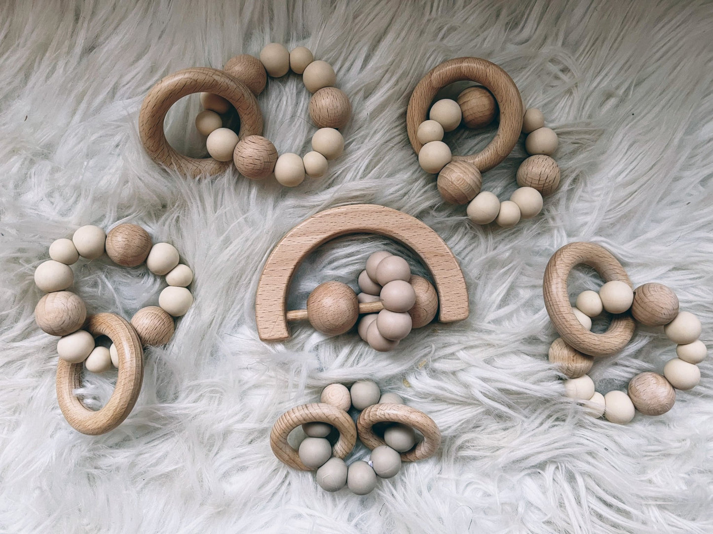 wood & silicon teether ring - Little Moon Baby Market