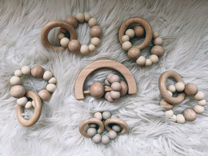 wood & silicon teether ring - Little Moon Baby Market